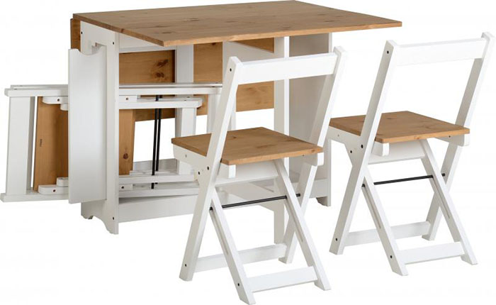 Santos Butterfly Dining Set in White (4 Chairs)